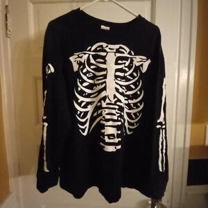 New ADULT 2XL LS coton Tee Skeleton